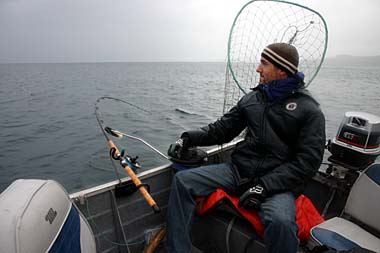 Jeff sitting in boat